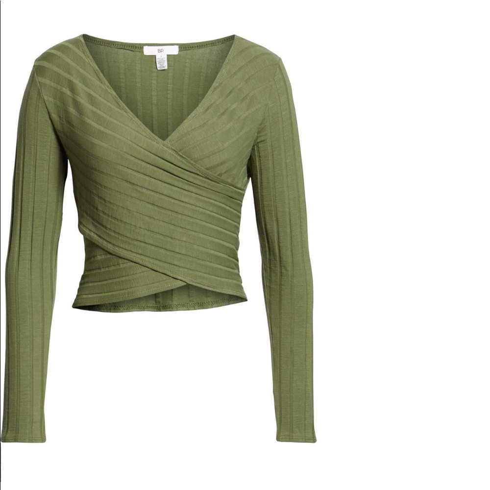 BP Rib Knit Wrap Top